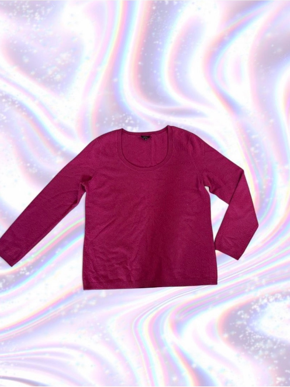 Talbots Cashmere Scoop Neck Sweater Berry